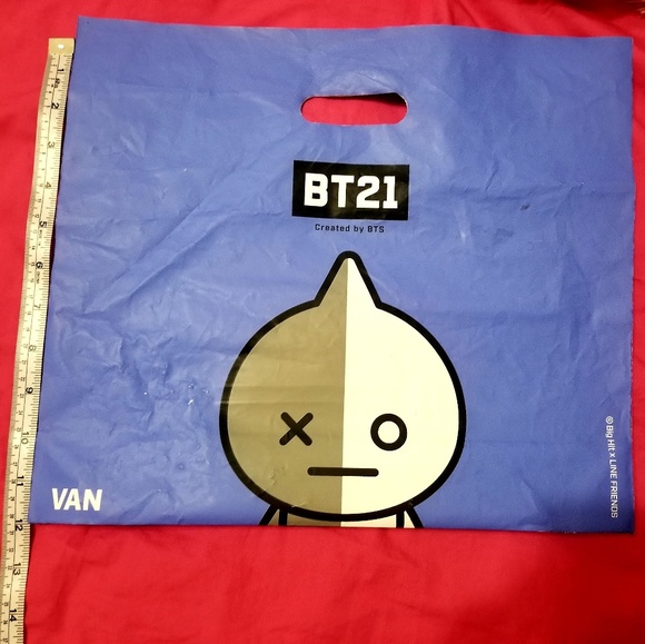 LINE FRIENDS VAN/Tata BT21 Plastic Shopping Bag NY - Picture 2 of 8